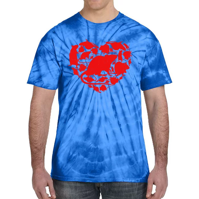 Cute Valentines Day Couple Heart Rat Animals Lover Gift Tie-Dye T-Shirt