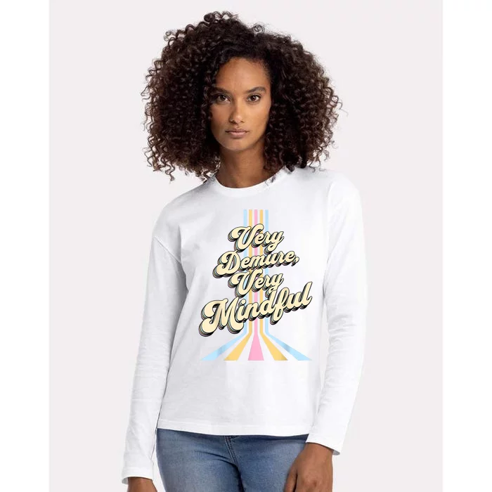 Cute Very Demure Very Mindful Trend Demure & Mindful Womens Cotton Relaxed Long Sleeve T-Shirt