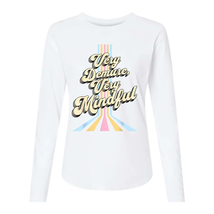 Cute Very Demure Very Mindful Trend Demure & Mindful Womens Cotton Relaxed Long Sleeve T-Shirt