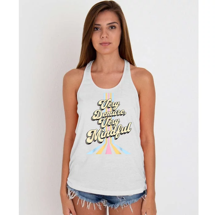 Cute Very Demure Very Mindful Trend Demure & Mindful Women's Knotted Racerback Tank