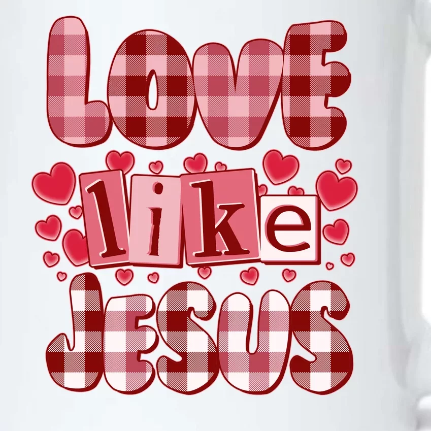 Cute Valentines Day Love Like Jesus Black Color Changing Mug