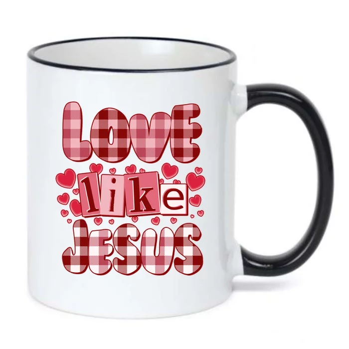 Cute Valentines Day Love Like Jesus Black Color Changing Mug