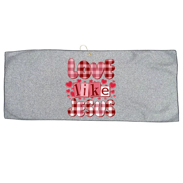 Cute Valentines Day Love Like Jesus Large Microfiber Waffle Golf Towel