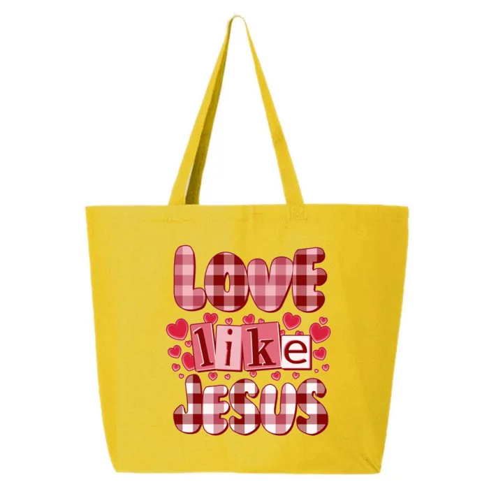 Cute Valentines Day Love Like Jesus 25L Jumbo Tote