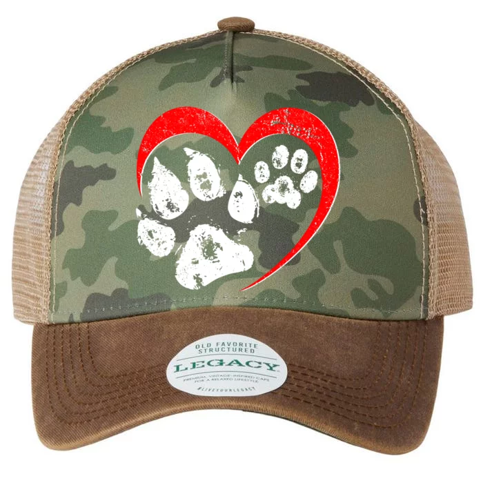 Cute Valentines Day Pet Lover Dog And Cat Paw Prints Legacy Tie Dye Trucker Hat