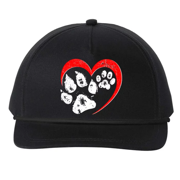 Cute Valentines Day Pet Lover Dog And Cat Paw Prints Snapback Five-Panel Rope Hat