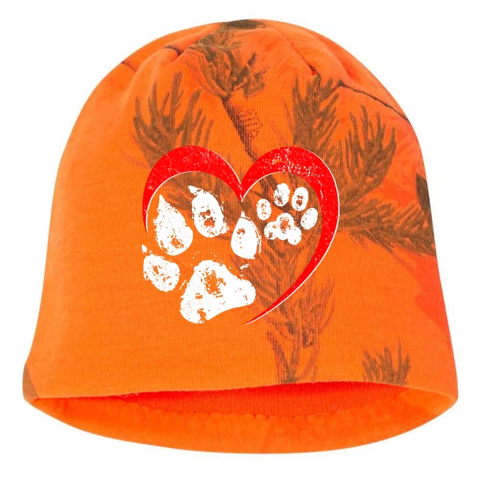 Cute Valentines Day Pet Lover Dog And Cat Paw Prints Kati - Camo Knit Beanie