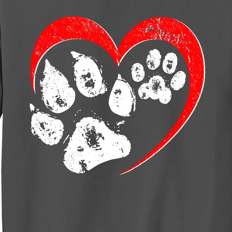 Cute Valentines Day Pet Lover Dog And Cat Paw Prints Tall Sweatshirt