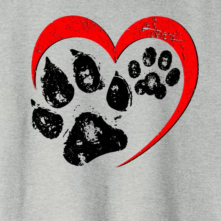 Cute Valentines Day Pet Lover Dog And Cat Paw Prints Women's Crop Top Tee