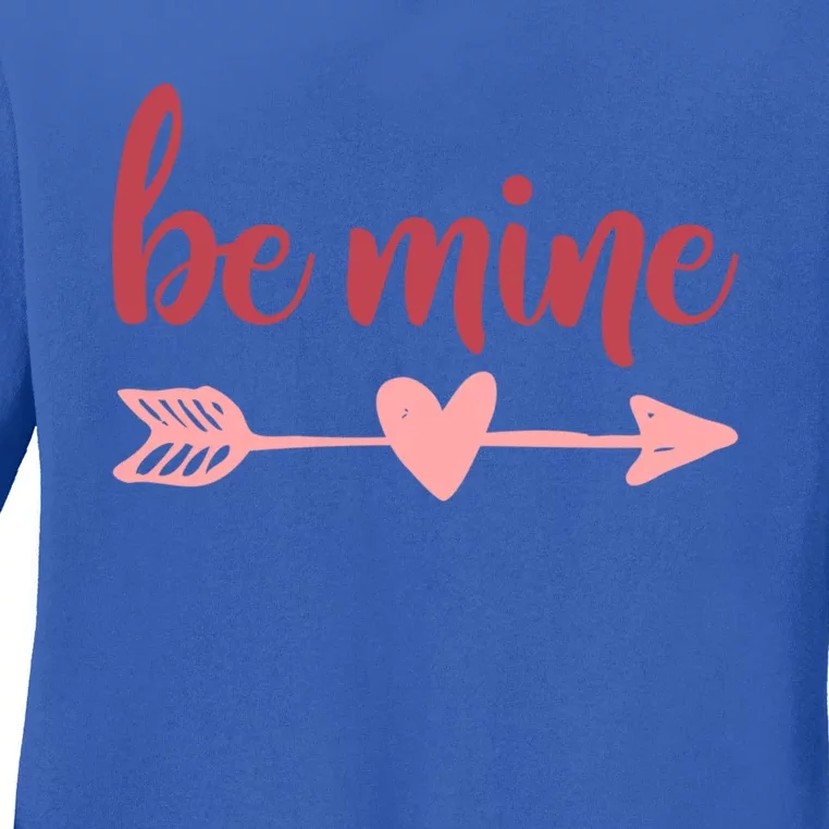 Cute Valentine's Day Be Mine Saying Heart Arrow Love Quote Gift Ladies Long Sleeve Shirt