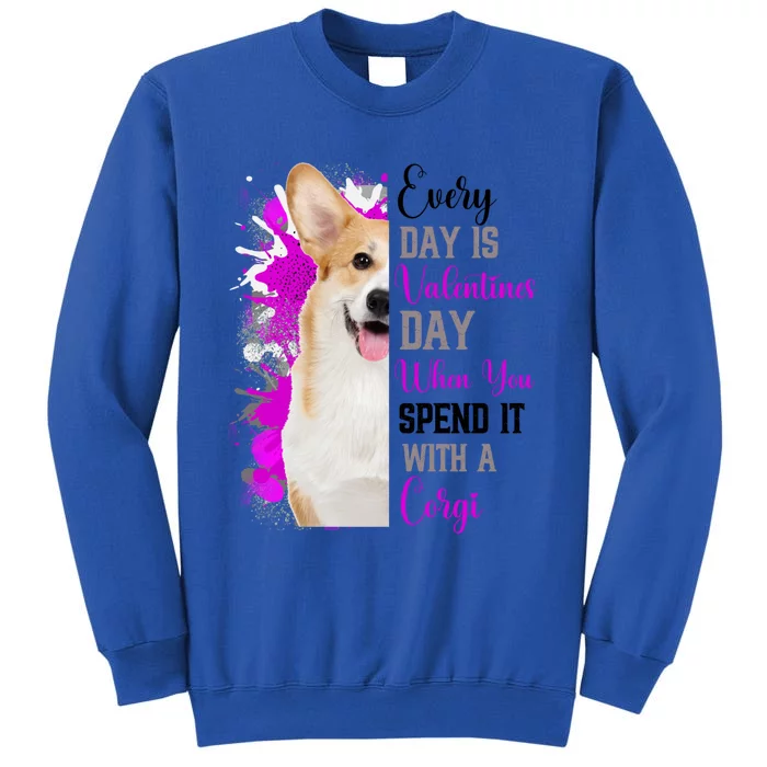 Corgi Valentines Day Mom Dogs Cute Corgi Mom Pink Love Gift Tall Sweatshirt