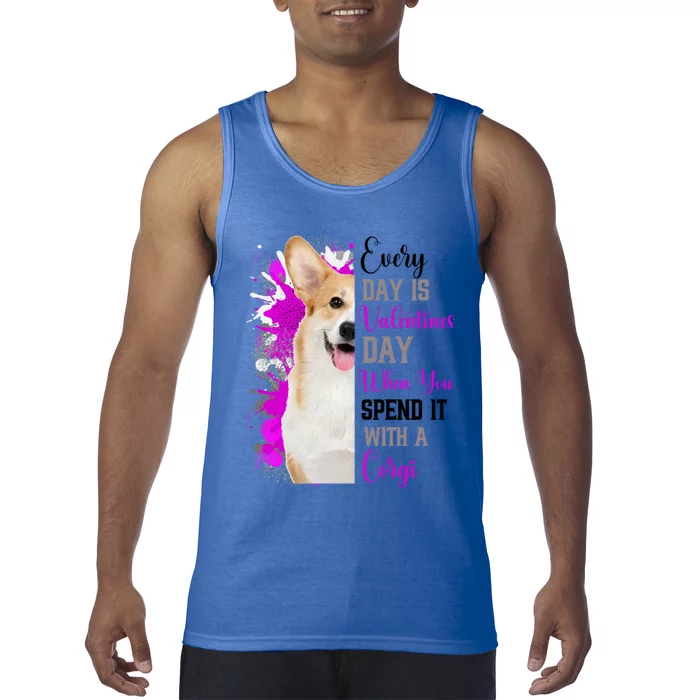 Corgi Valentines Day Mom Dogs Cute Corgi Mom Pink Love Gift Tank Top