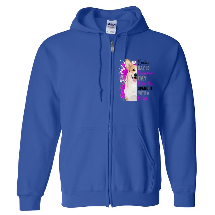 Corgi Valentines Day Mom Dogs Cute Corgi Mom Pink Love Gift Full Zip Hoodie