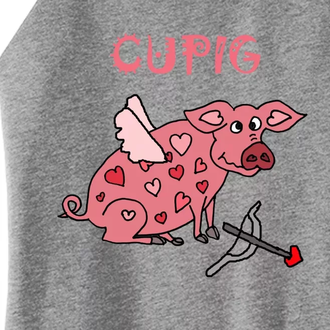 Cupig Valentine's Day Gift Funny Pig Cupid Lover Valentine's Great Gift Women’s Perfect Tri Rocker Tank