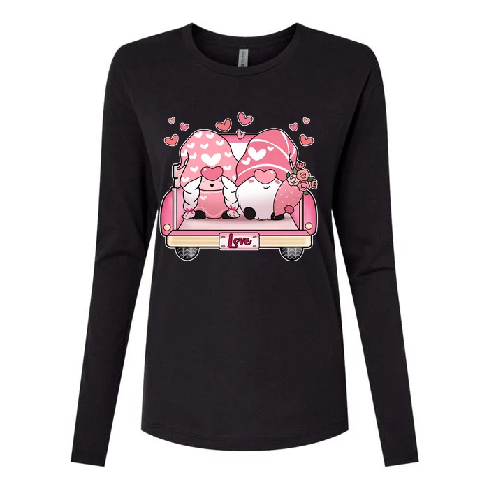 Cute Valentines Day Gnome Couple Love Womens Cotton Relaxed Long Sleeve T-Shirt