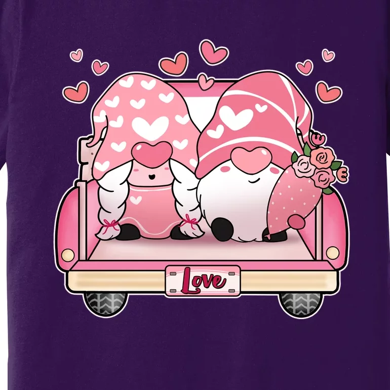 Cute Valentines Day Gnome Couple Love Premium T-Shirt