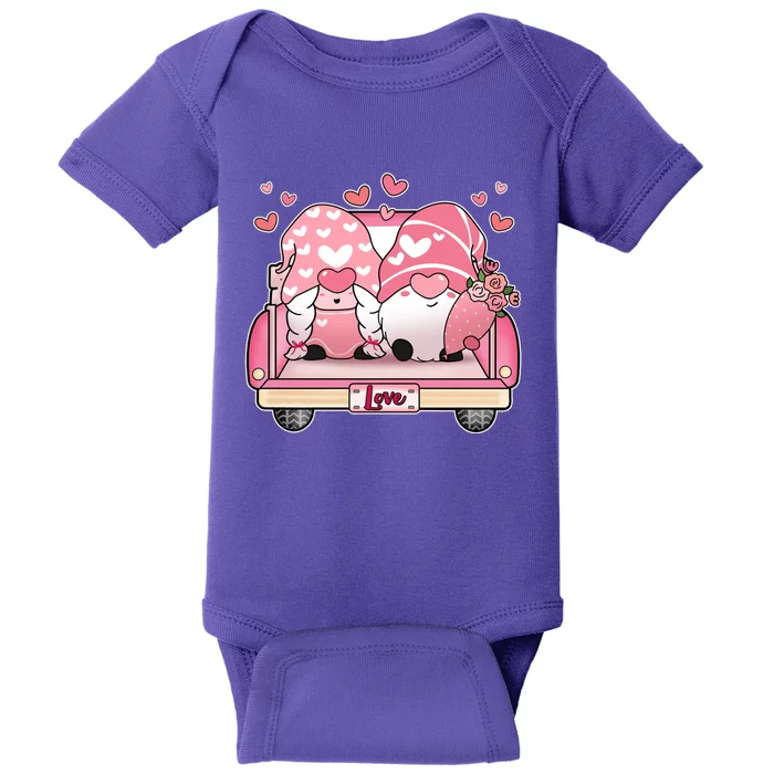 Cute Valentines Day Gnome Couple Love Baby Bodysuit