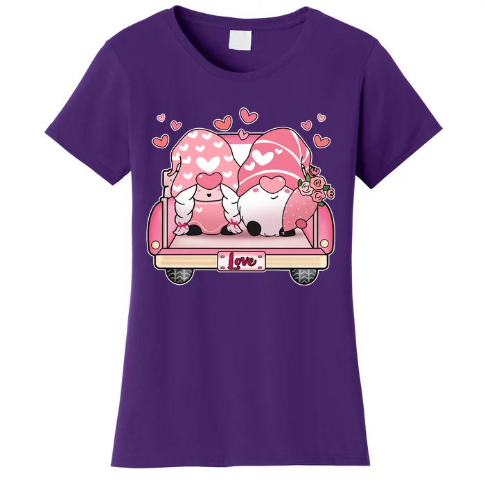 Cute Valentines Day Gnome Couple Love Women's T-Shirt