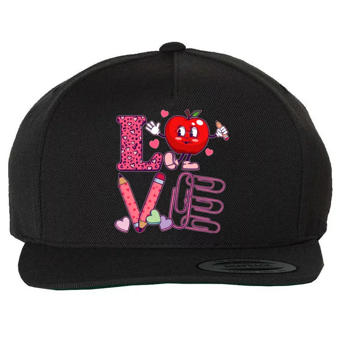 Cute Valentines Day Teacher Love Wool Snapback Cap