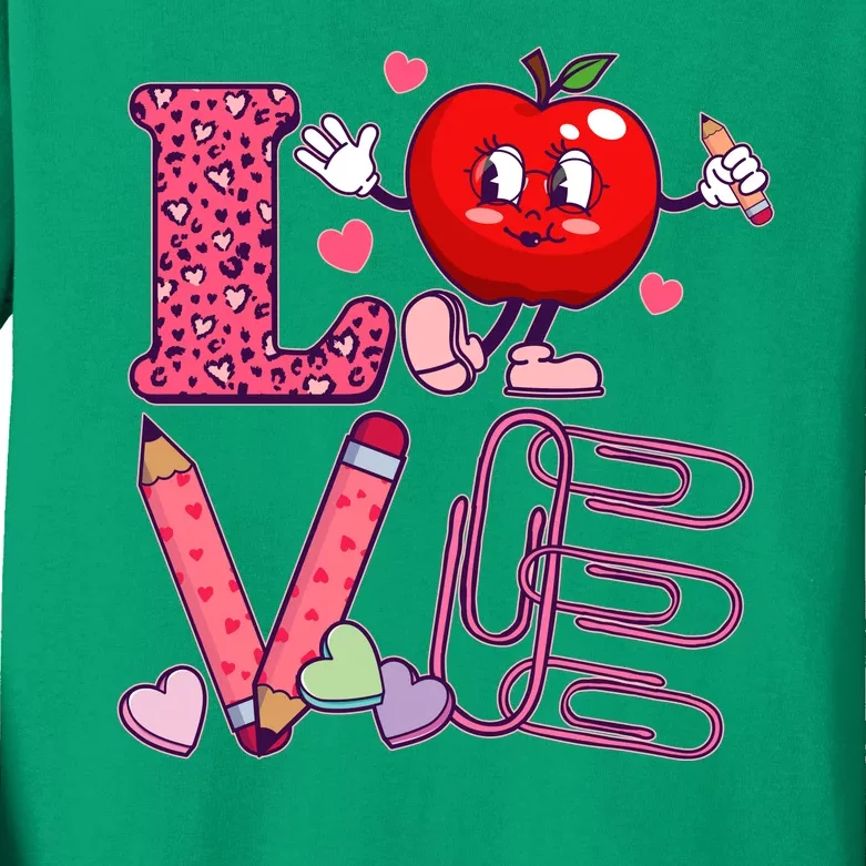 Cute Valentines Day Teacher Love Kids Long Sleeve Shirt