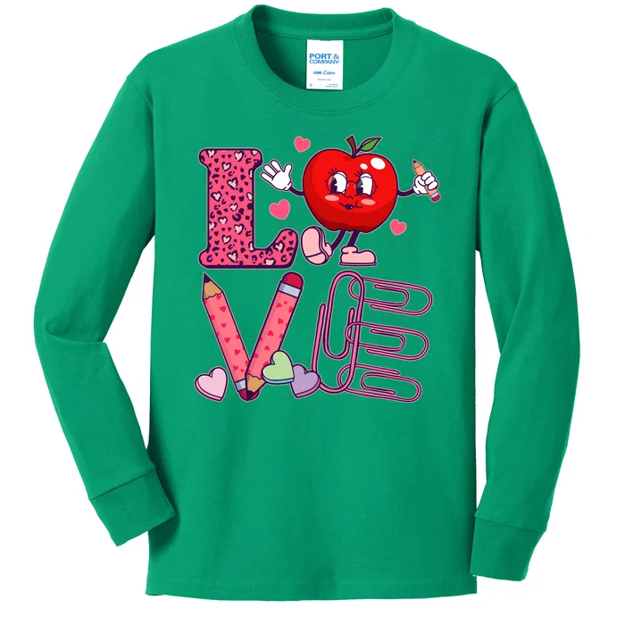 Cute Valentines Day Teacher Love Kids Long Sleeve Shirt