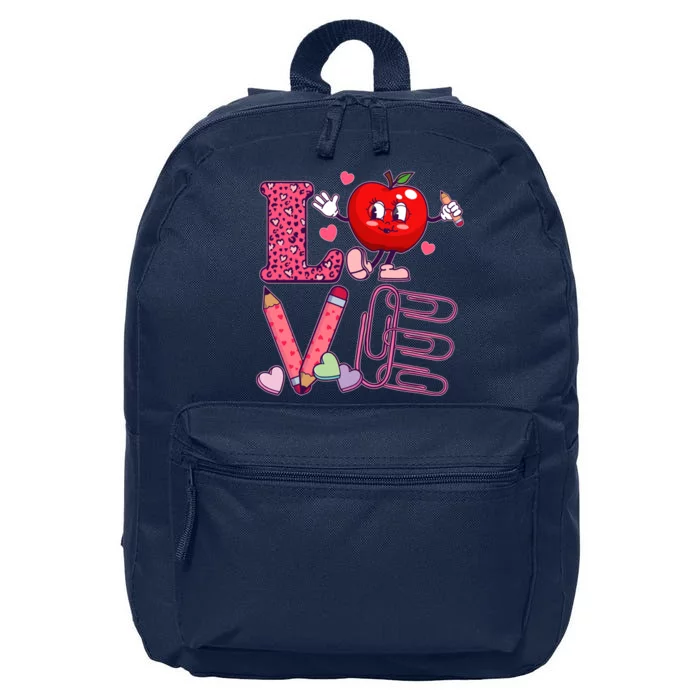 Cute Valentines Day Teacher Love 16 in Basic Backpack