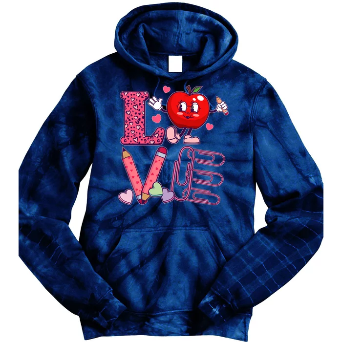 Cute Valentines Day Teacher Love Tie Dye Hoodie