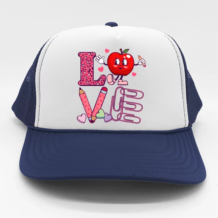 Cute Valentines Day Teacher Love Trucker Hat