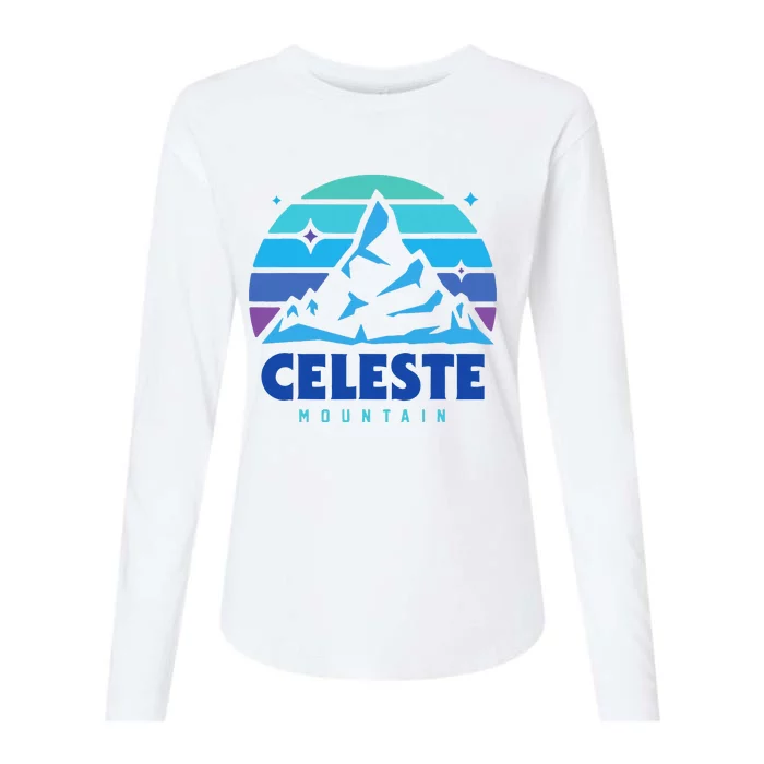 Celeste Vintage Design Mountain Playing Videogames Womens Cotton Relaxed Long Sleeve T-Shirt