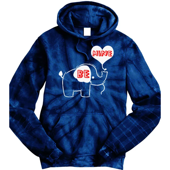 Cute Valentines Day Ands Be Mine Elephant Tie Dye Hoodie