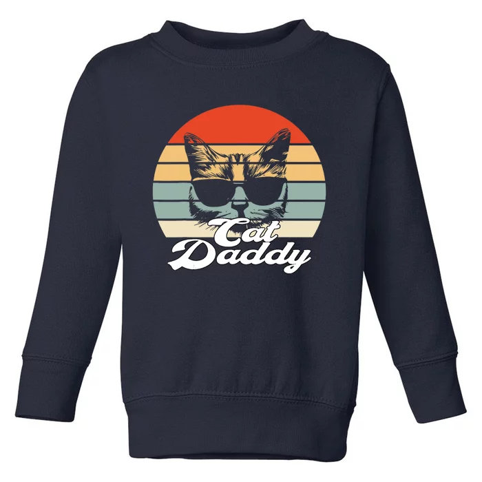 Cat Vintage Daddy Retro Toddler Sweatshirt