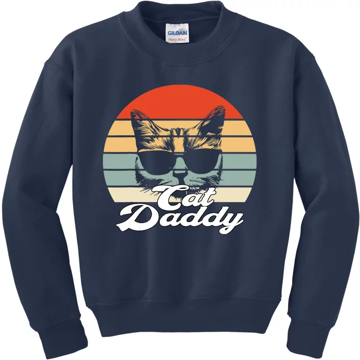 Cat Vintage Daddy Retro Kids Sweatshirt