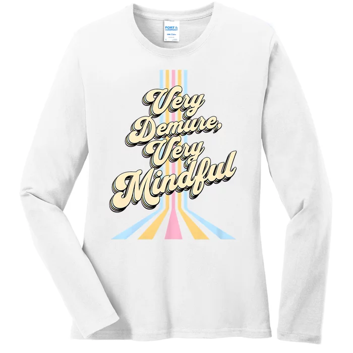 Cute Very Demure Very Mindful Trend Demure & Mindful Women Ladies Long Sleeve Shirt