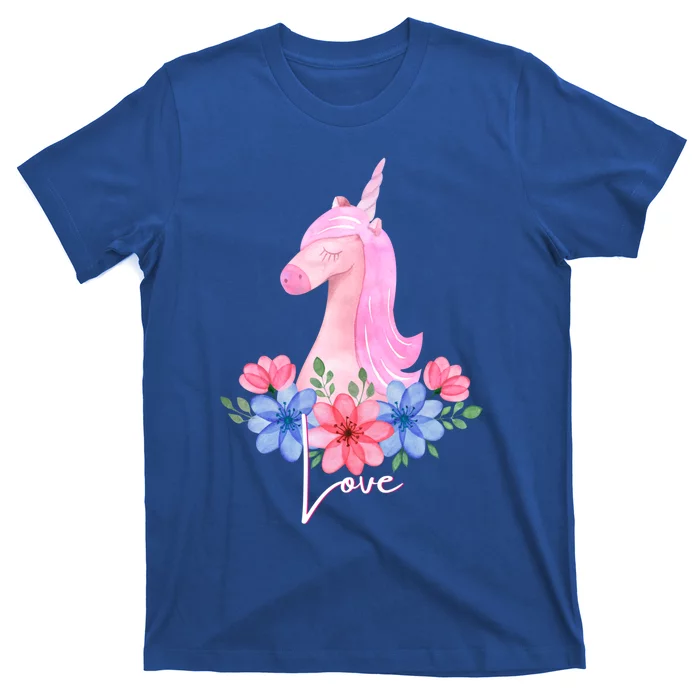 Cute Valentines Day Unicorn Tee Says Love Gift T-Shirt