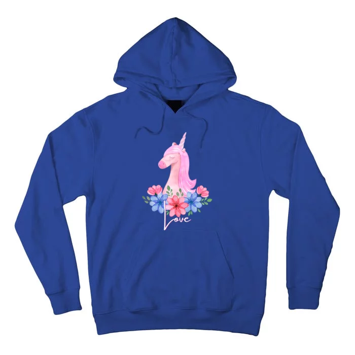 Cute Valentines Day Unicorn Tee Says Love Gift Tall Hoodie