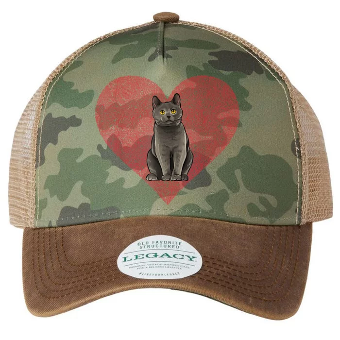 Chartreux Valentines Day Cat Love Fingerprint Legacy Tie Dye Trucker Hat