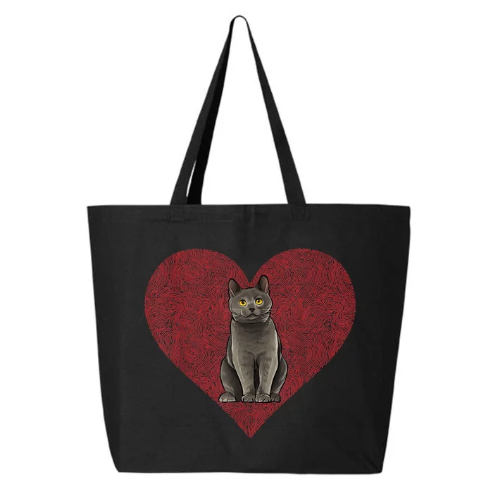 Chartreux Valentines Day Cat Love Fingerprint 25L Jumbo Tote