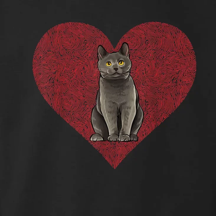 Chartreux Valentines Day Cat Love Fingerprint Toddler Hoodie