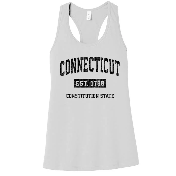 Connecticut Vintage Established Athletic Sports Design Women's Racerback Tank