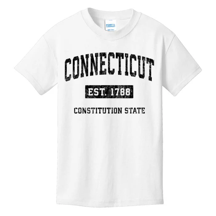 Connecticut Vintage Established Athletic Sports Design Kids T-Shirt