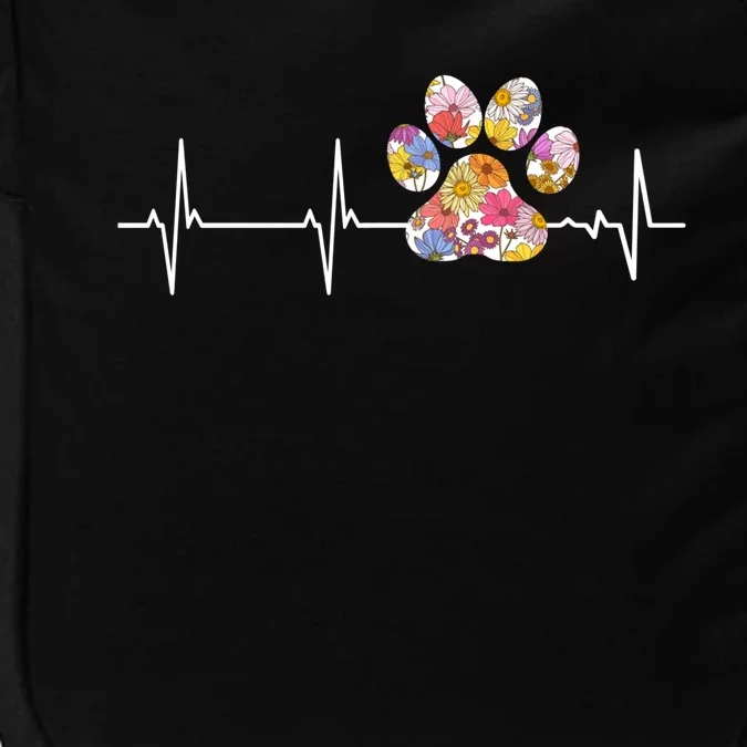 Cute Veterinarian Flower Paw Print Heartbeat Ekg Vet Tech Cool Gift Impact Tech Backpack