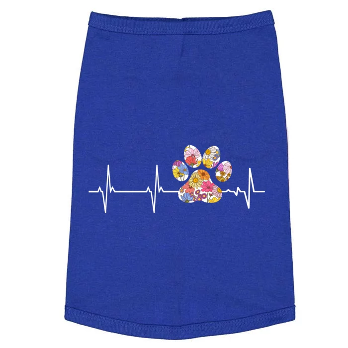 Cute Veterinarian Flower Paw Print Heartbeat Ekg Vet Tech Cool Gift Doggie Tank