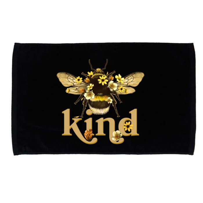 Cute Vintage Floral Bee Kind Microfiber Hand Towel