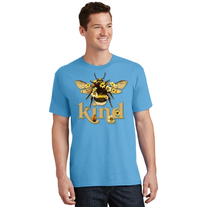 Cute Vintage Floral Bee Kind T-Shirt