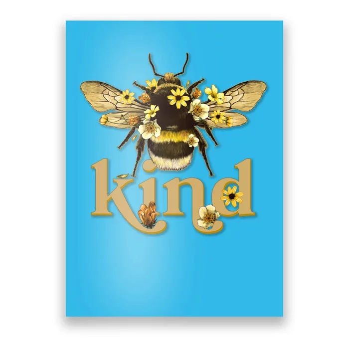 Cute Vintage Floral Bee Kind Poster