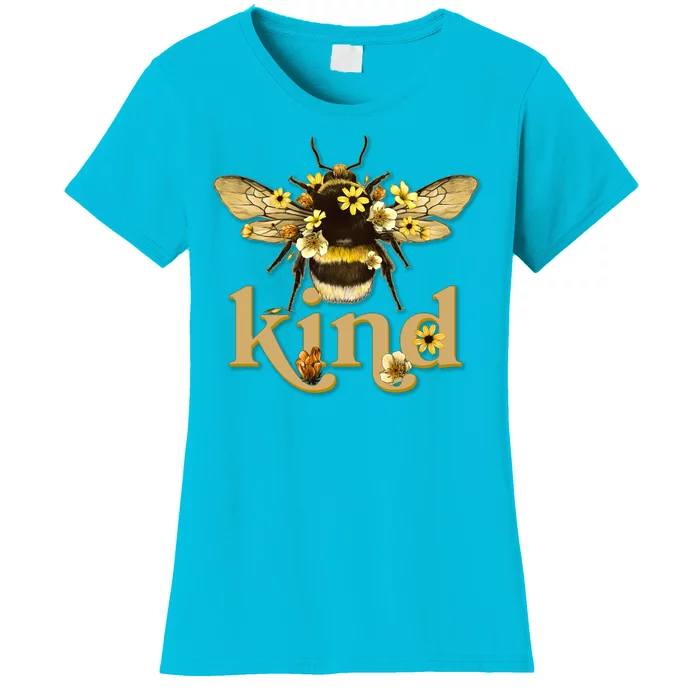 Cute Vintage Floral Bee Kind Women's T-Shirt