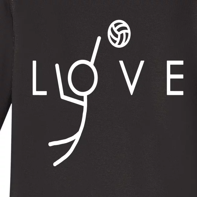 Cute Volleyball For Teen Spike Love Baby Long Sleeve Bodysuit