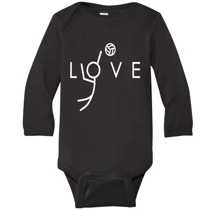 Cute Volleyball For Teen Spike Love Baby Long Sleeve Bodysuit