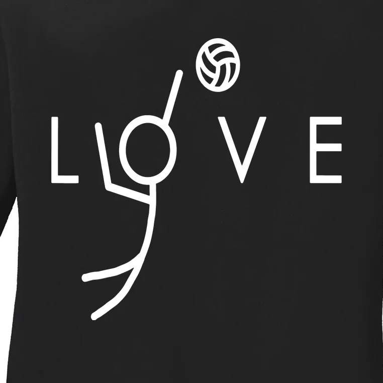 Cute Volleyball For Teen Spike Love Ladies Long Sleeve Shirt