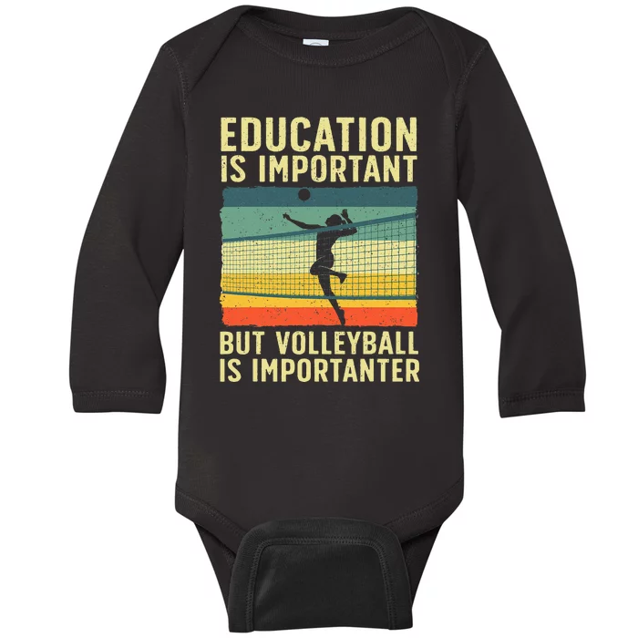 Cool Volleyball For Teen Team Player College Coach Baby Long Sleeve Bodysuit